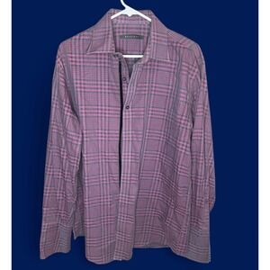 Sean John Mens Medium Button Down Long Sleeve Collared Shirt Button Front